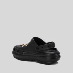 Clearance Zueco con plataforma y charms negro Mujer Chanclas