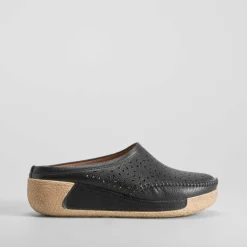 Zueco perfos negro Mujer Sandalias Confort
