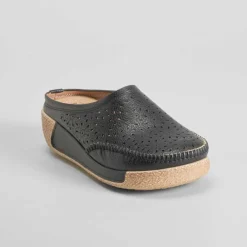 Zueco perfos negro Mujer Sandalias Confort